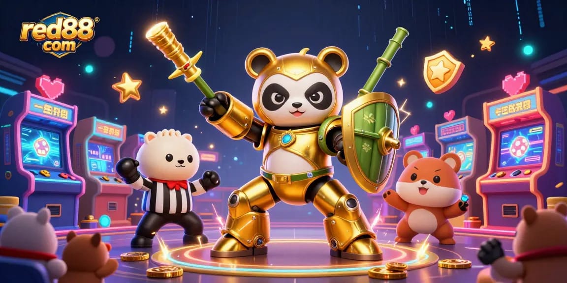 Experience the excitement of red88 com with dynamic gaming characters and vibrant casino elements.