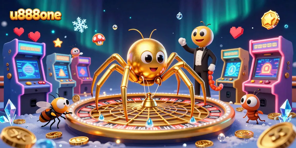 Experience thrilling bets with u888one in a vibrant casino-themed 3D scene.