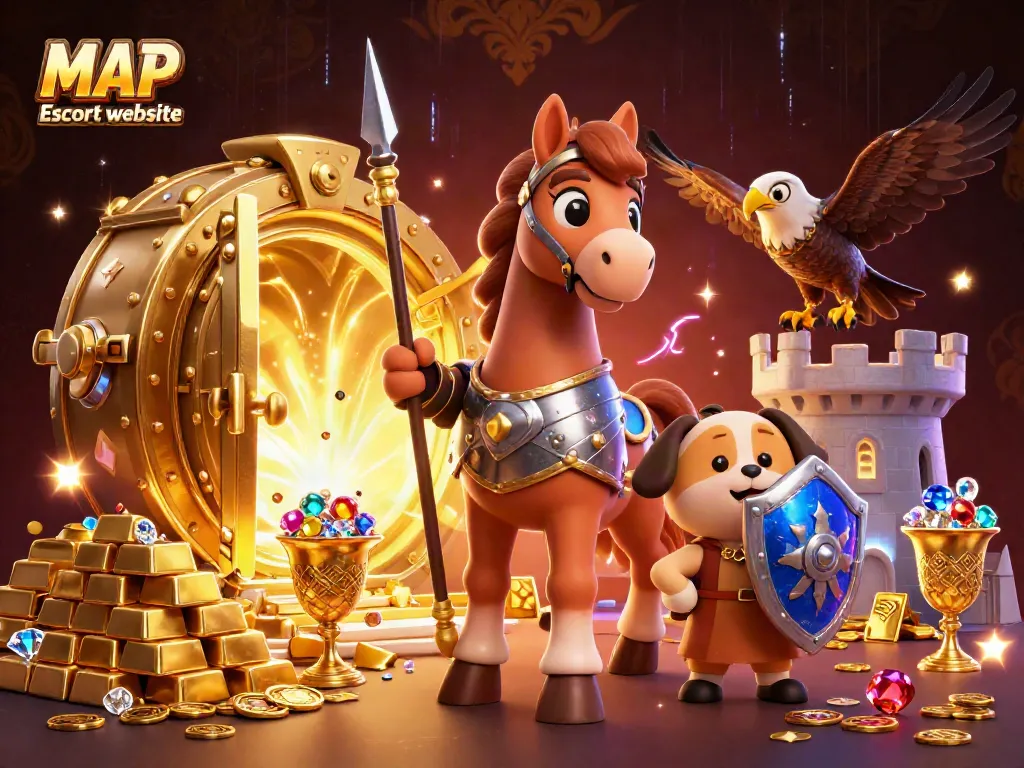 Engage with your luck on the MAP Escort website, featuring immersive 3D gambling visuals.