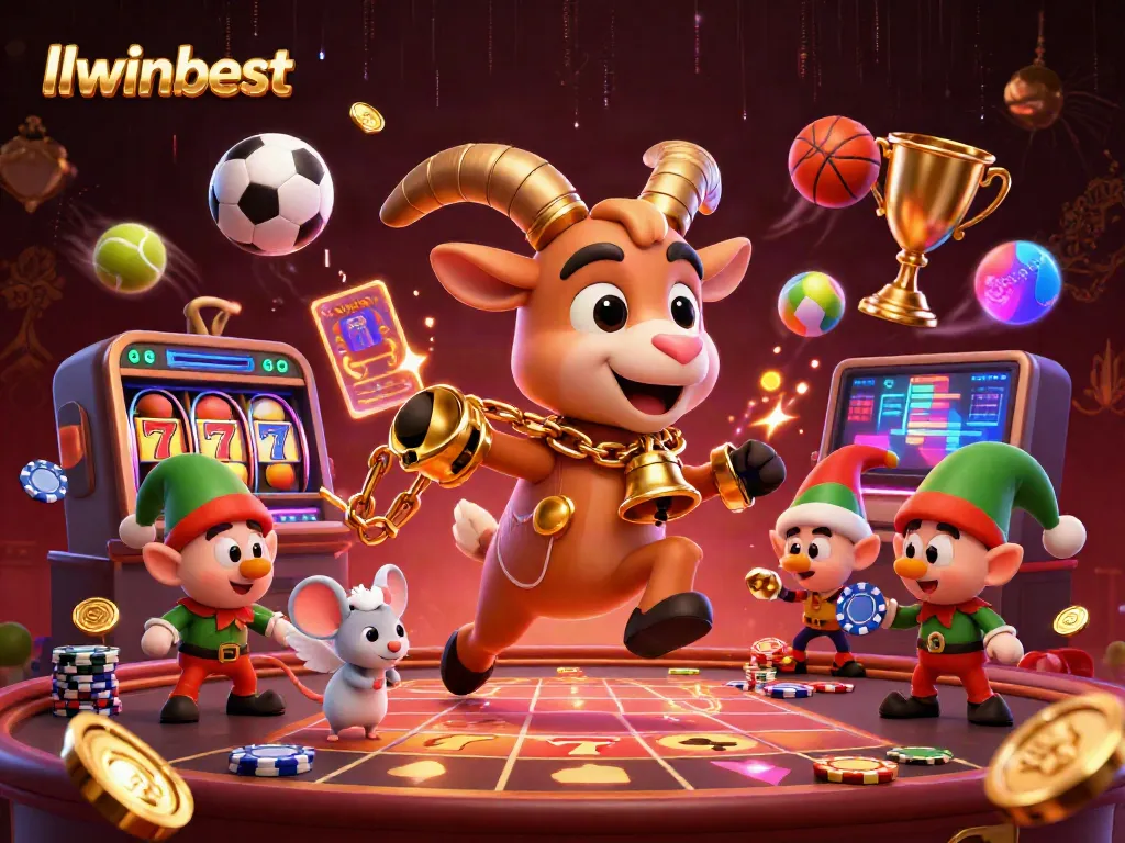 Spin big at llwinbest with festive Krampus and mischievous elves in a lively casino scene.