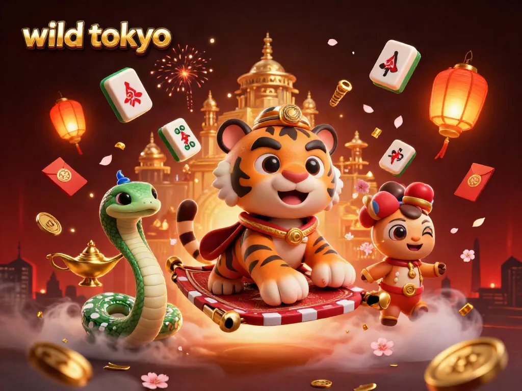 Spin for winnings at wild tokyo casino with vibrant characters and colorful gaming elements.