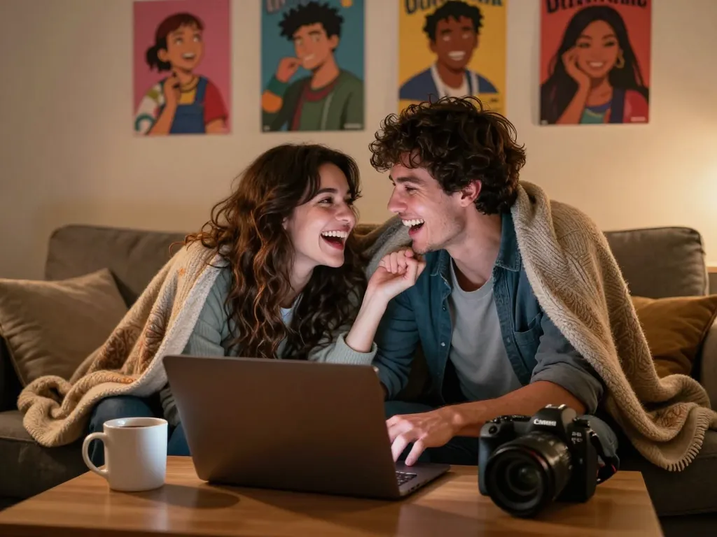 Engaging in character ai nsfw chats in a cozy setting, showcasing playful interaction.