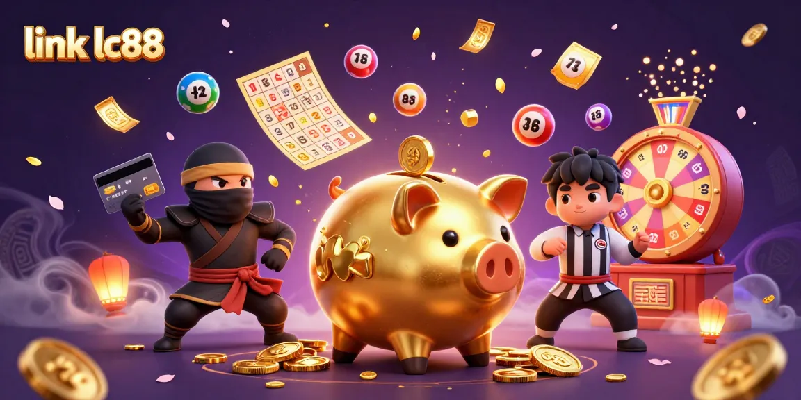 Engage with link lc88 strategies through an animated 3D casino scene filled with vibrant gaming elements.