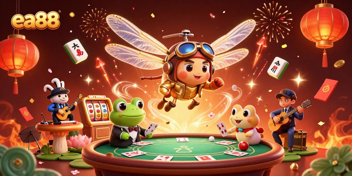 Experience vibrant casino action with ea88 at the lily pad casino as the dragonfly pilot and frog croupier bring luck!