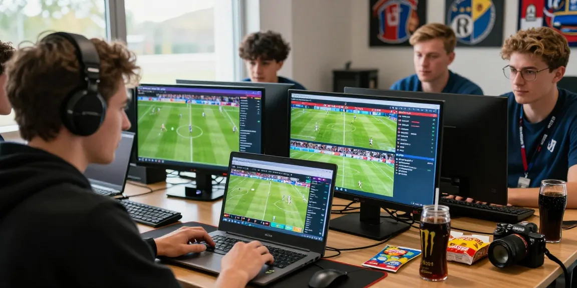 SboBet betting enthusiast analyzing live odds, surrounded by sports memorabilia and friends discussing strategies.