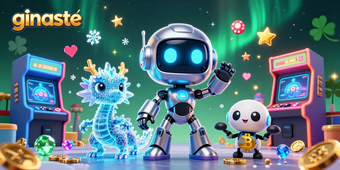 Experience the thrill of ginaste with a vibrant 3D animated scene bursting with casino gaming elements.